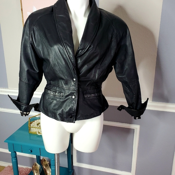 Vintage Leather Jacket,1980s Jacket,Womens Jacket - Picture 2 of 6